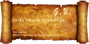 Grünberg Ulpián névjegykártya